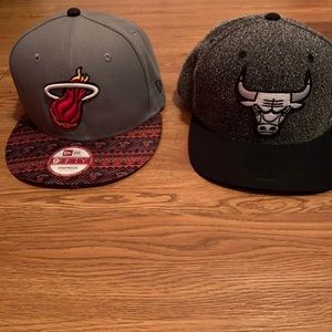 Miami heat & Chicago bulls hats